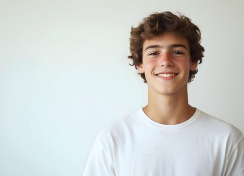 Photo of a smiling teen boy